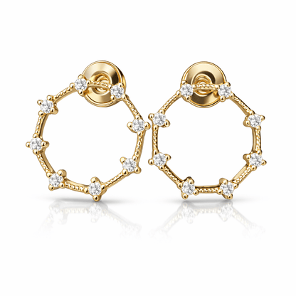Infinity Open Circle Diamond Earrings