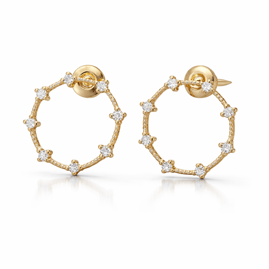 Infinity Open Circle Diamond Earrings