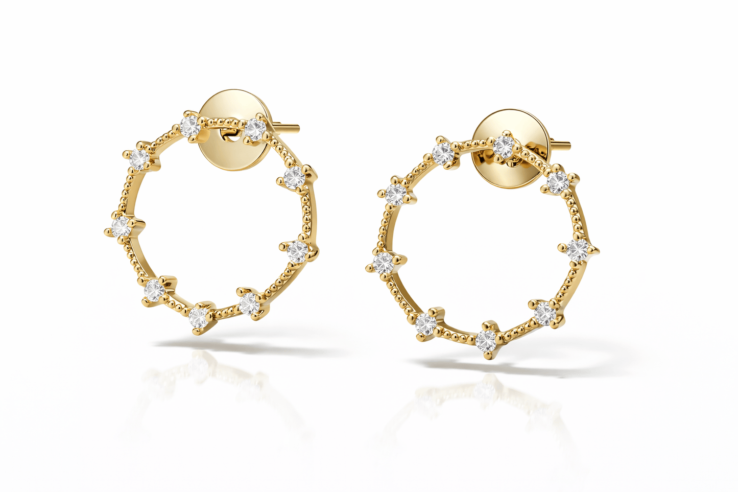 Infinity Open Circle Diamond Earrings