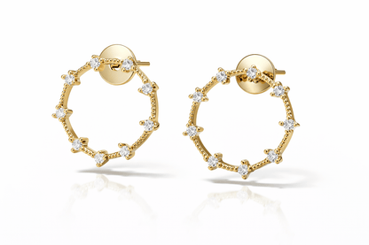 Infinity Open Circle Diamond Earrings