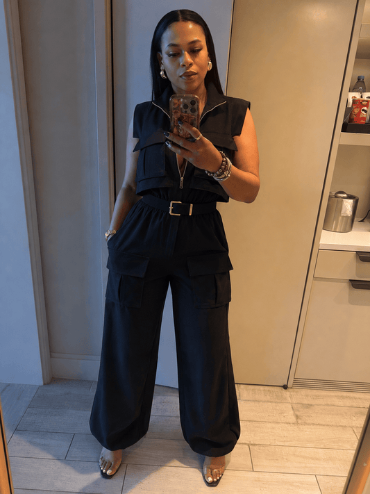 Cargo Jumpsuit (Black)