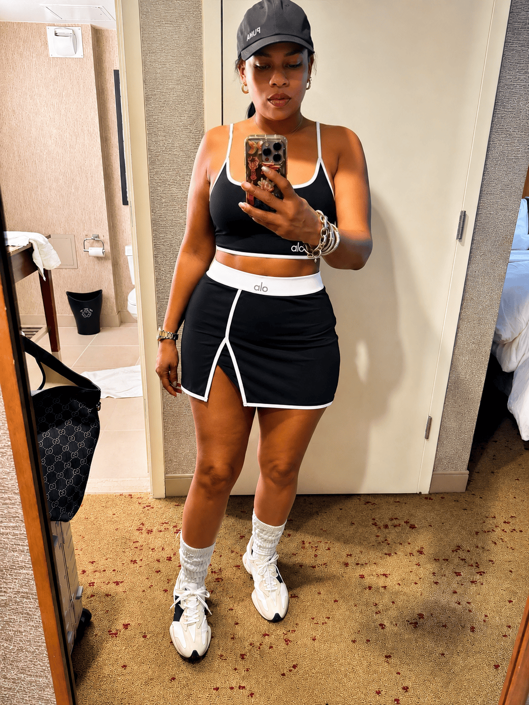 Alo Skort Set (Black & White)