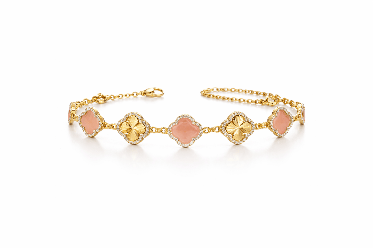 Rosé Luxe Clover Statement Bracelet