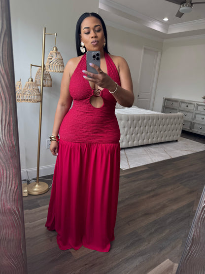 Halter Maxi Dress (Red)