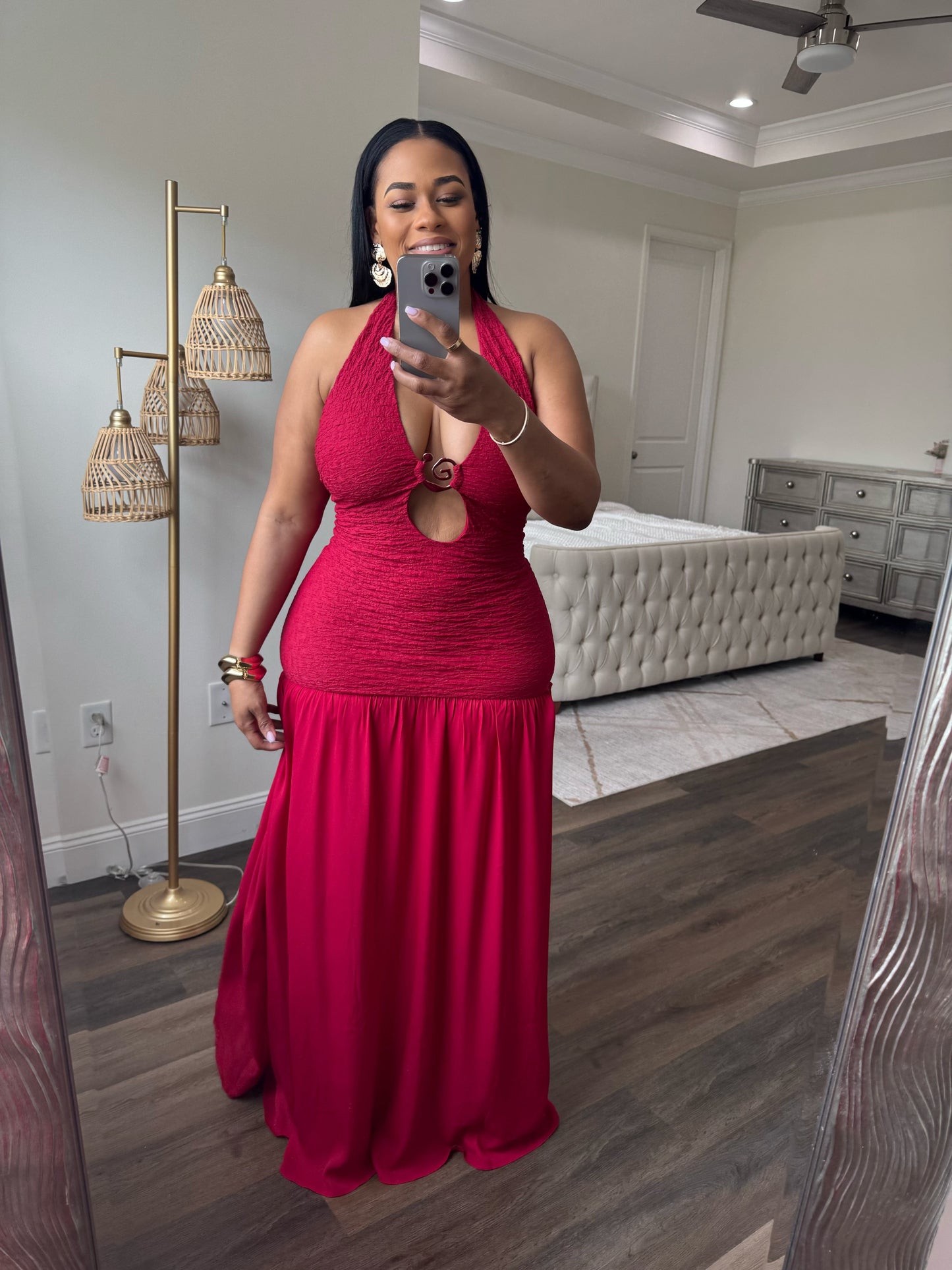 Halter Maxi Dress (Red)