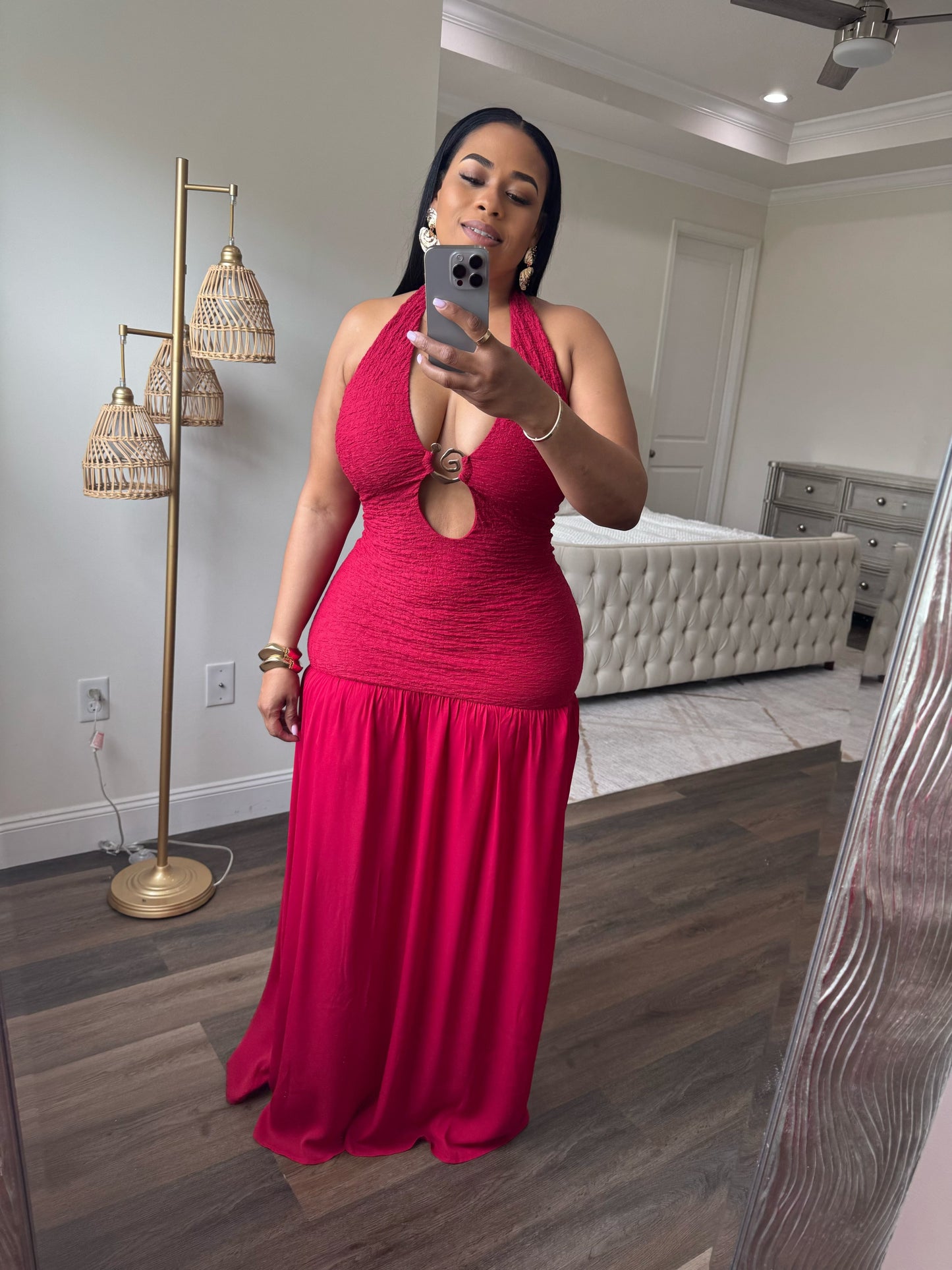 Halter Maxi Dress (Red)