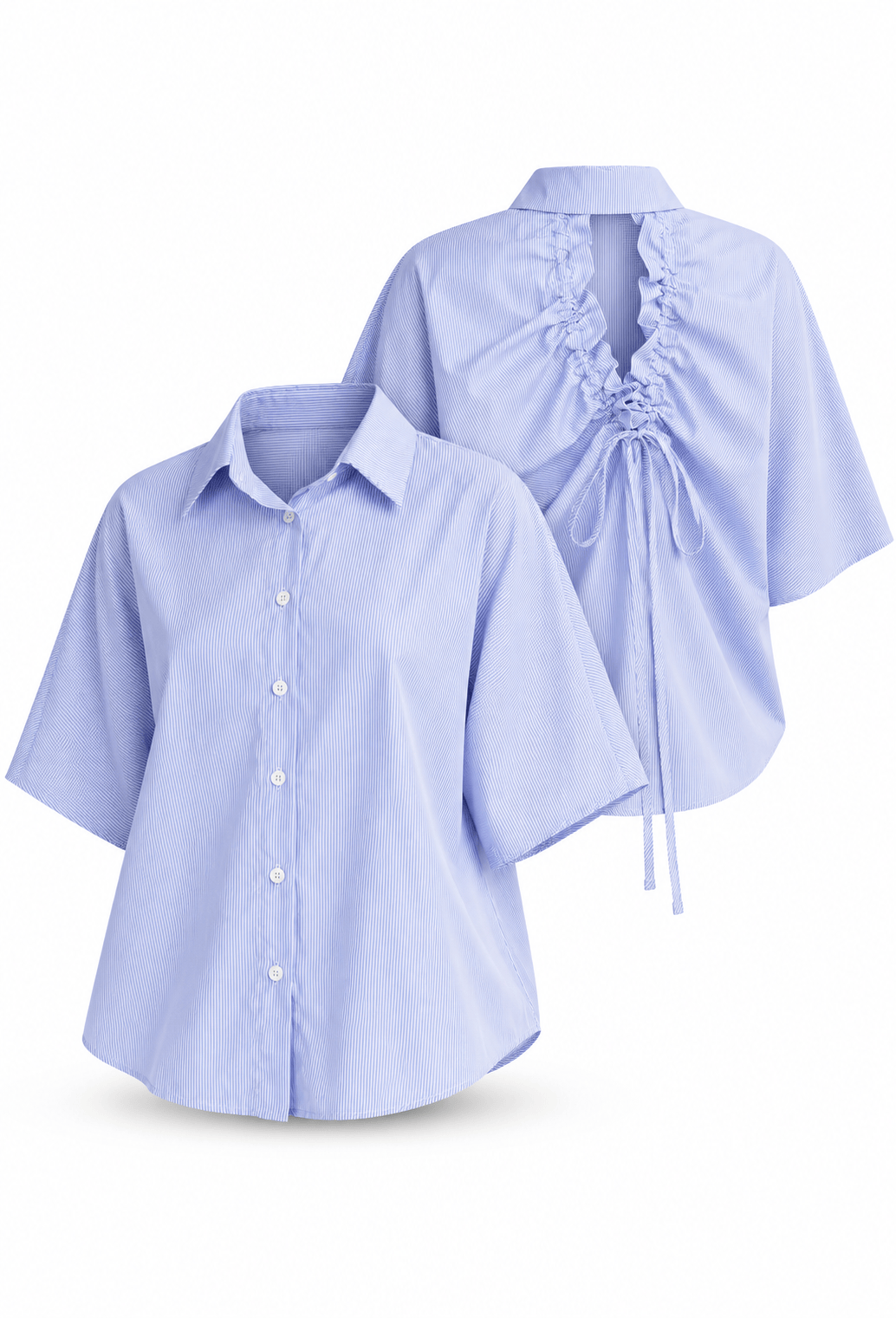 Blue-and-white pinstripe shirt