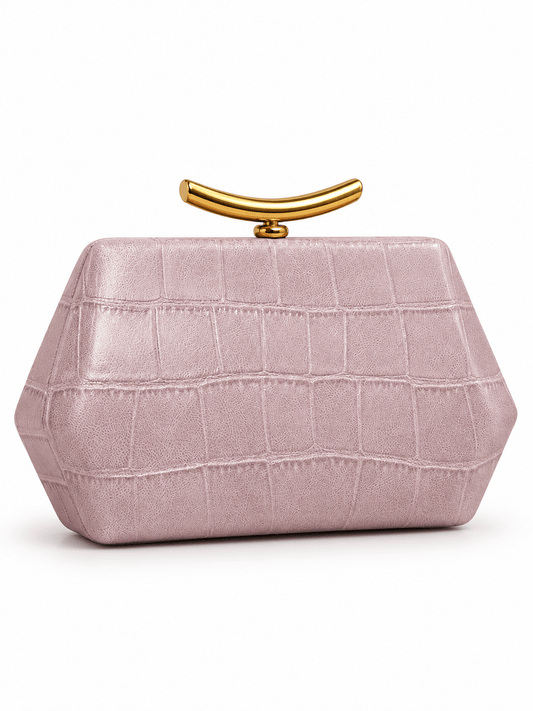 Croc Clutch (Blush)