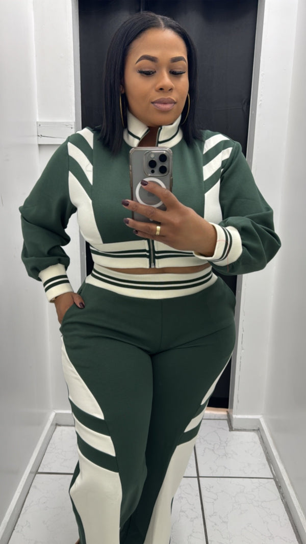 Fly Girl Jogger And Jacket Set (Hunter Green)