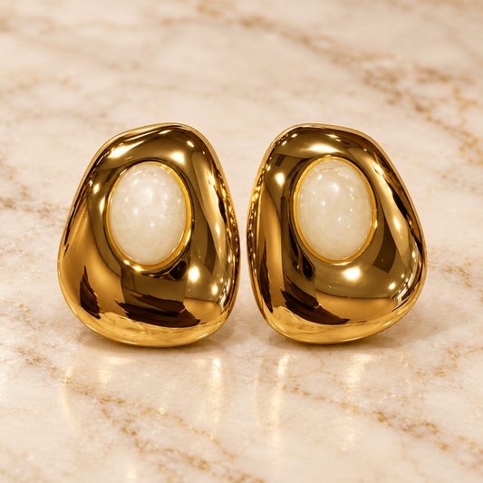 Ivory Glow Statement Earrings