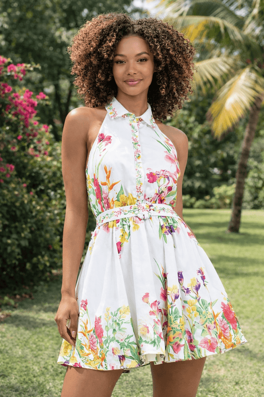 Garden Muse Halter Mini Dress