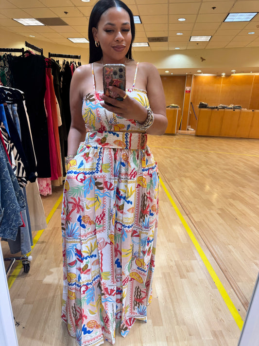 SMOCKED TANK WITH MATCHING MAXI SKIRT