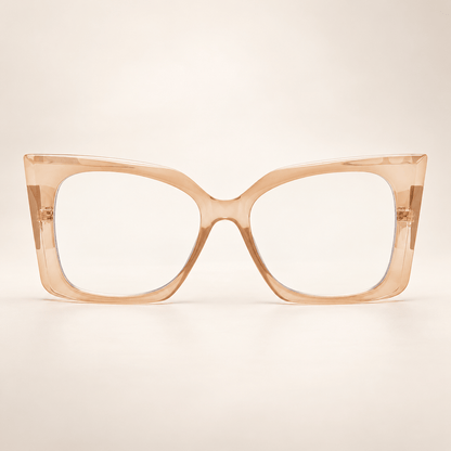 Peach Glow Cat-Eye Glasses