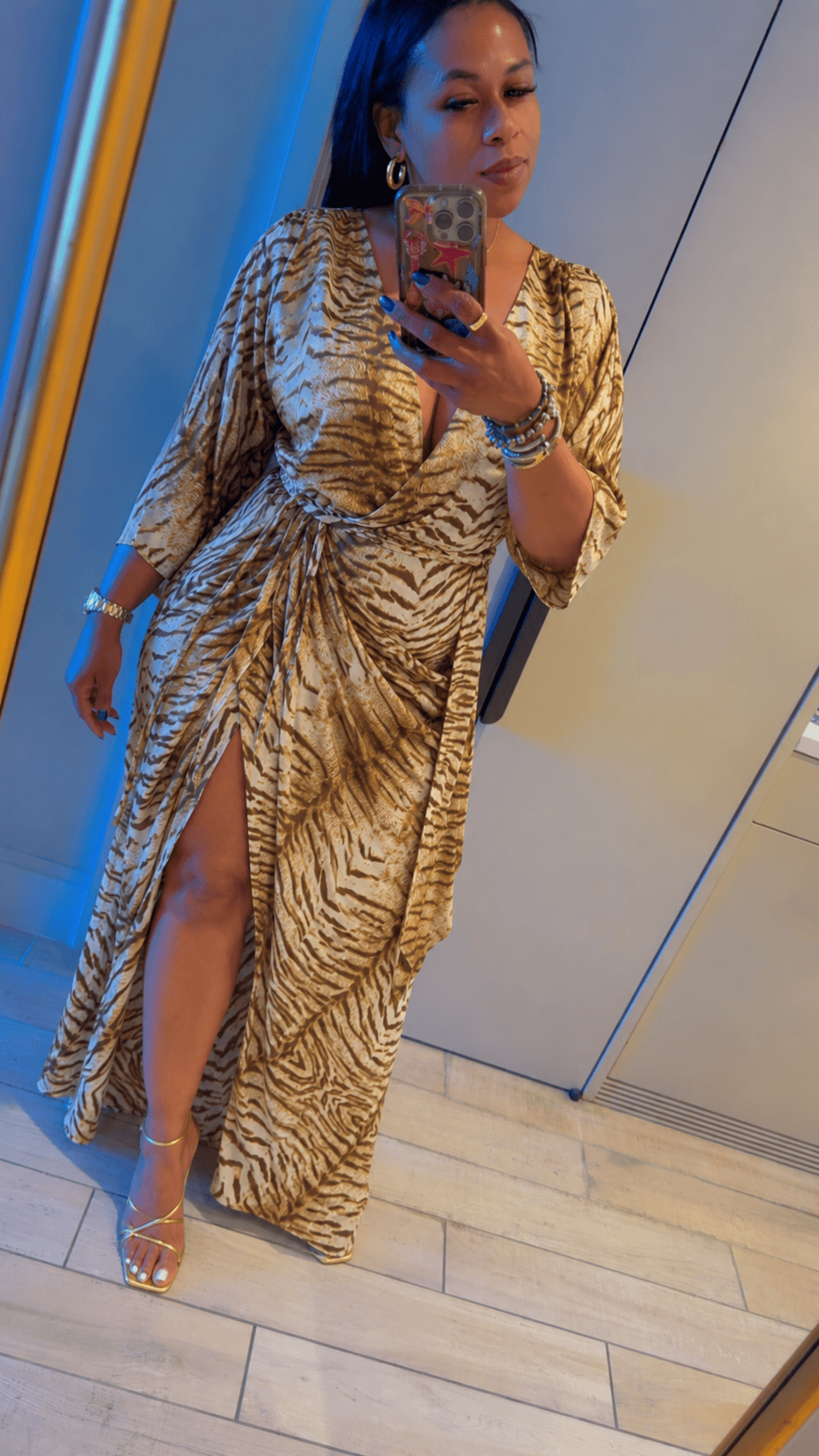 Golden Wilds Wrap Maxi Dress