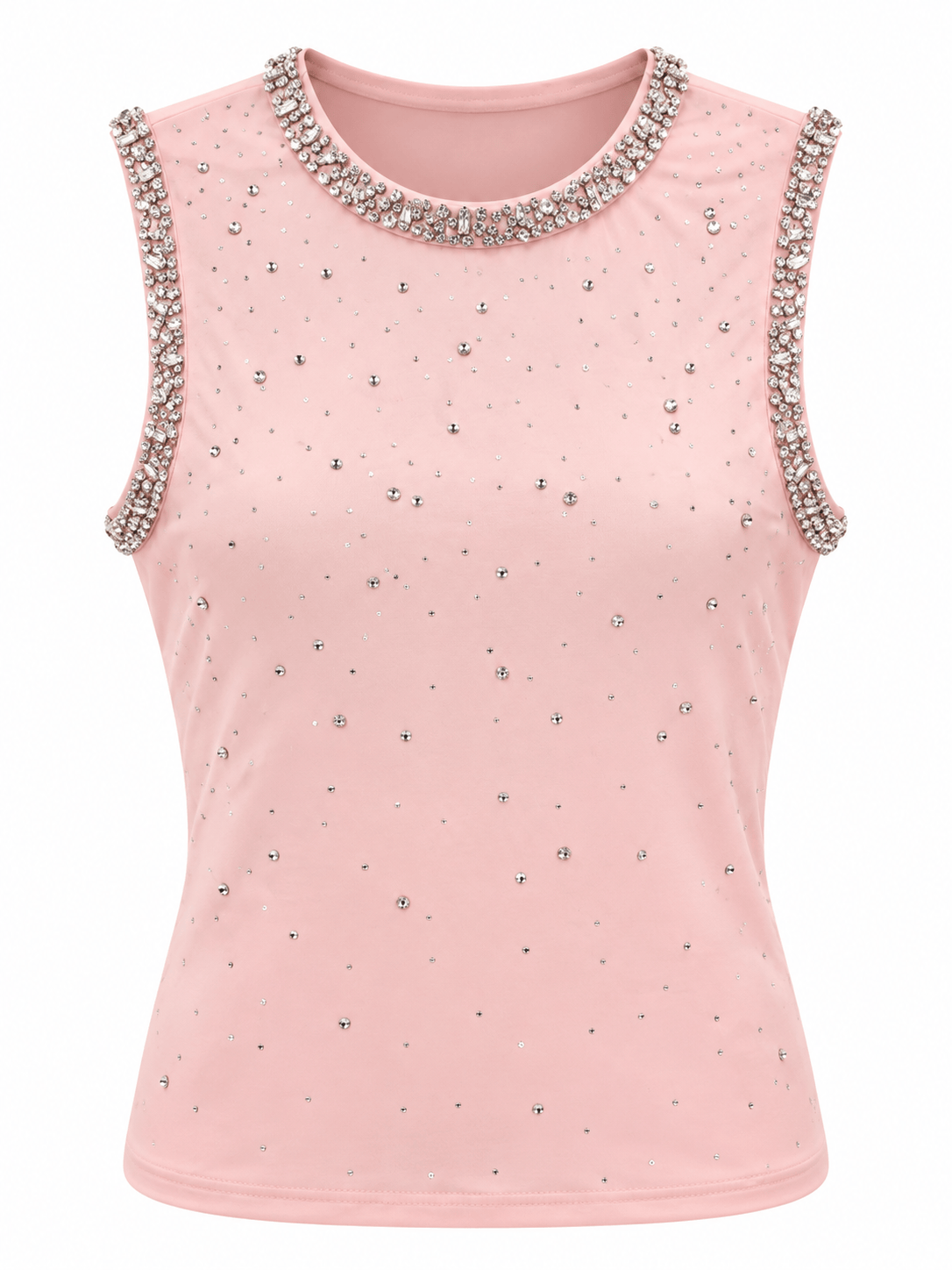 EMBELLISHED RHINESTONE TANK (Pink)
