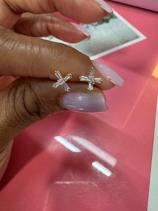 X Gold Stud Earrings