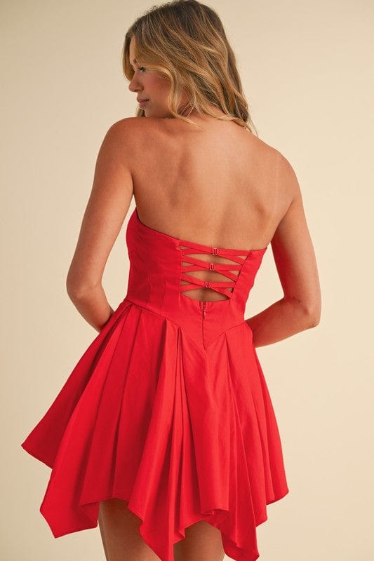 Corset Tube Mini Dress (Red)