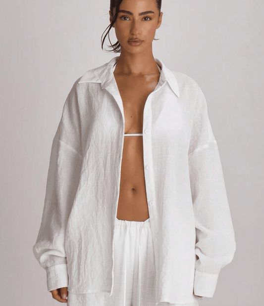 White linen cover up