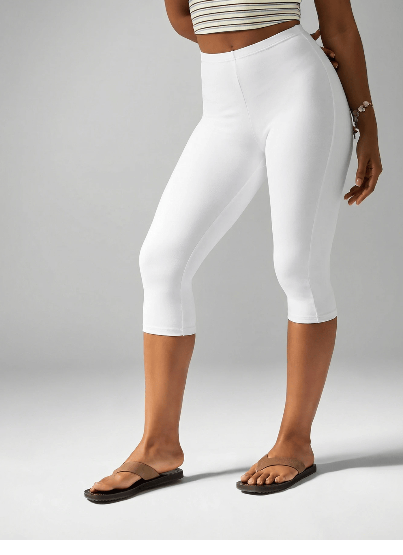 white capri leggings