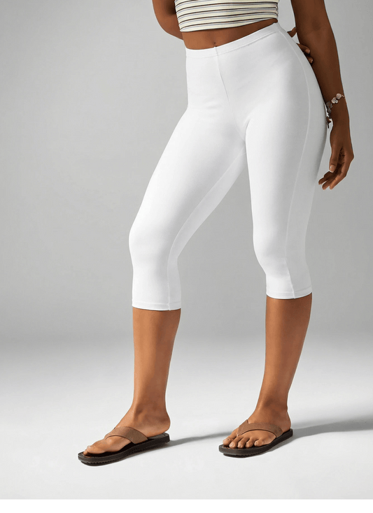 white capri leggings