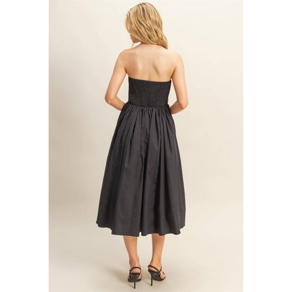 Elegant Fit And Flare Midi Dress: WHITE / S-M-L(2-2-2)