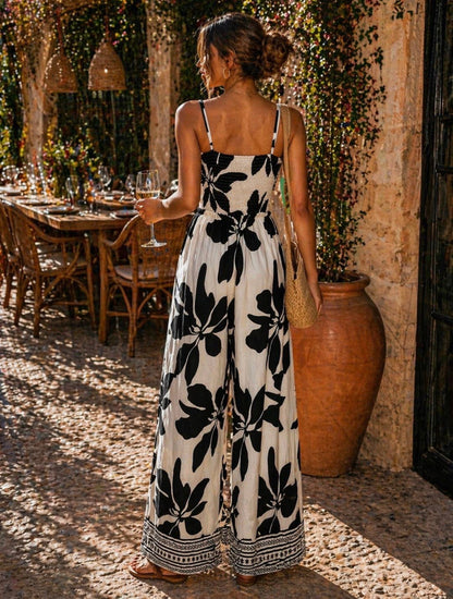 Santorini Bloom Cutout Wide-Leg Jumpsuit