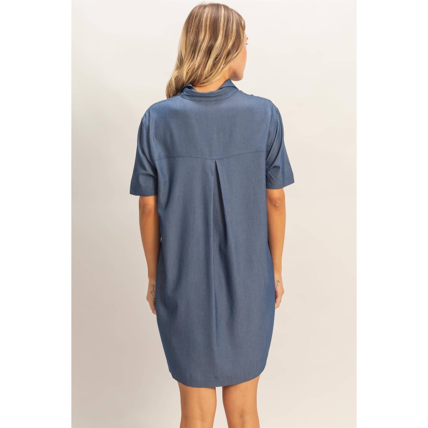 Collared Shirt Dress (DENIM)