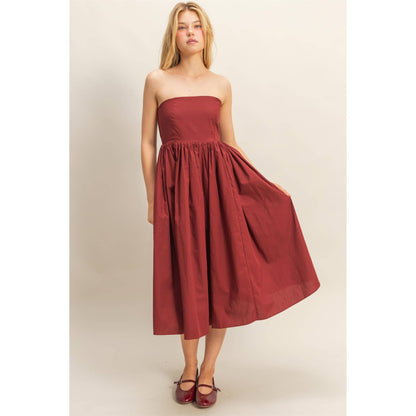 Elegant Fit And Flare Midi Dress: WHITE / S-M-L(2-2-2)