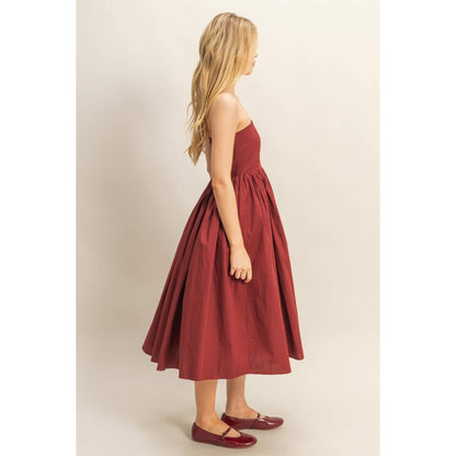 Elegant Fit And Flare Midi Dress: WHITE / S-M-L(2-2-2)