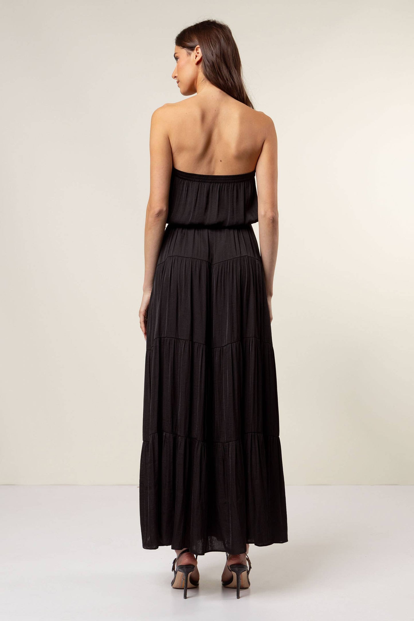 Maxi Tiered Tube Dress With Elasticized Waist (Royal Blue)