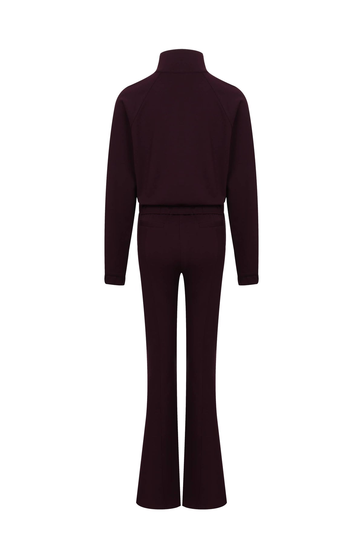 Simple Day Knit Track Jacket and Flare Pants Set