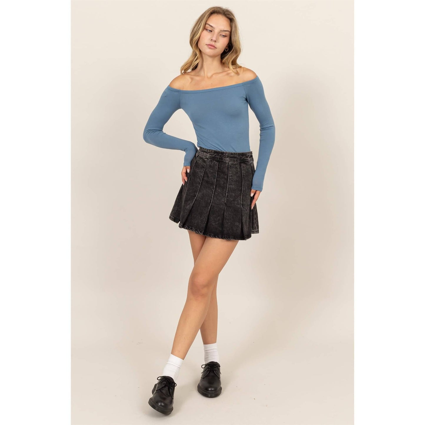 Off Shoulder Long Sleeve Bodysuit