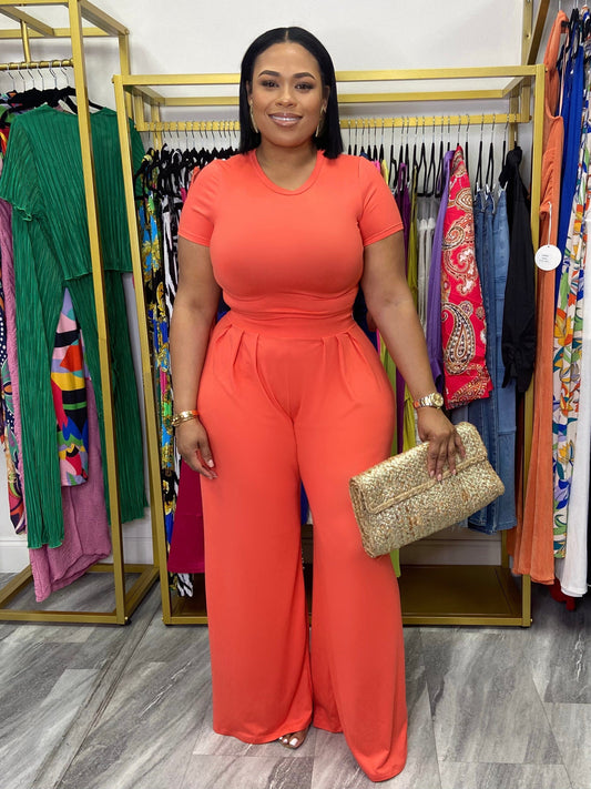 Sar Top & Pants Set (Coral)