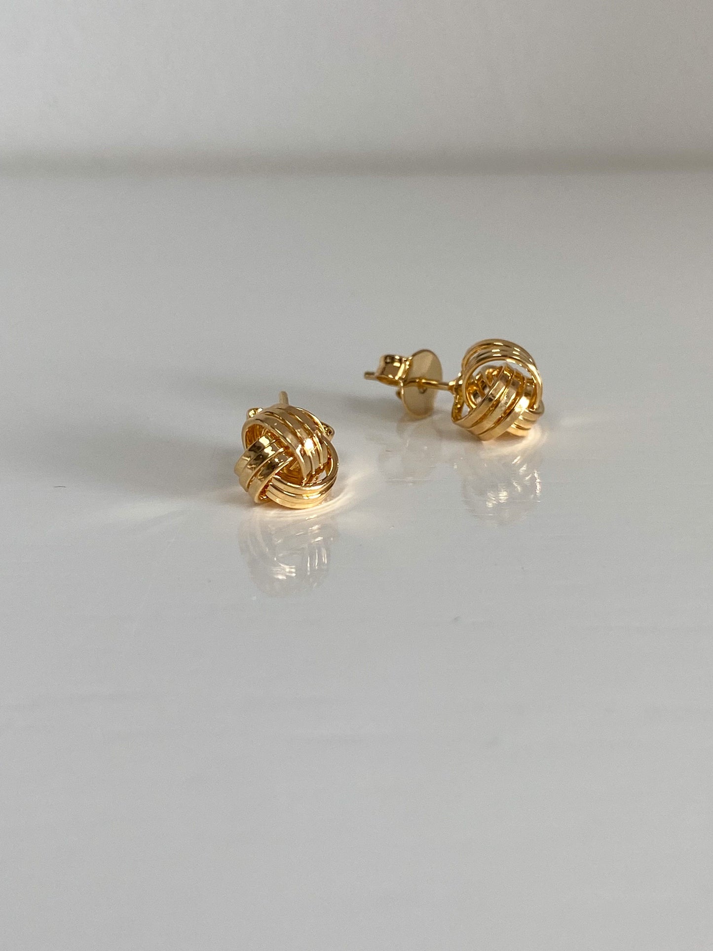 Gold Knot Stud Earrings “Medium”