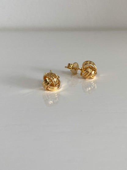 Gold Knot Stud Earrings “Medium”