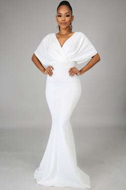 Off The Shoulder Evening Dress “White”