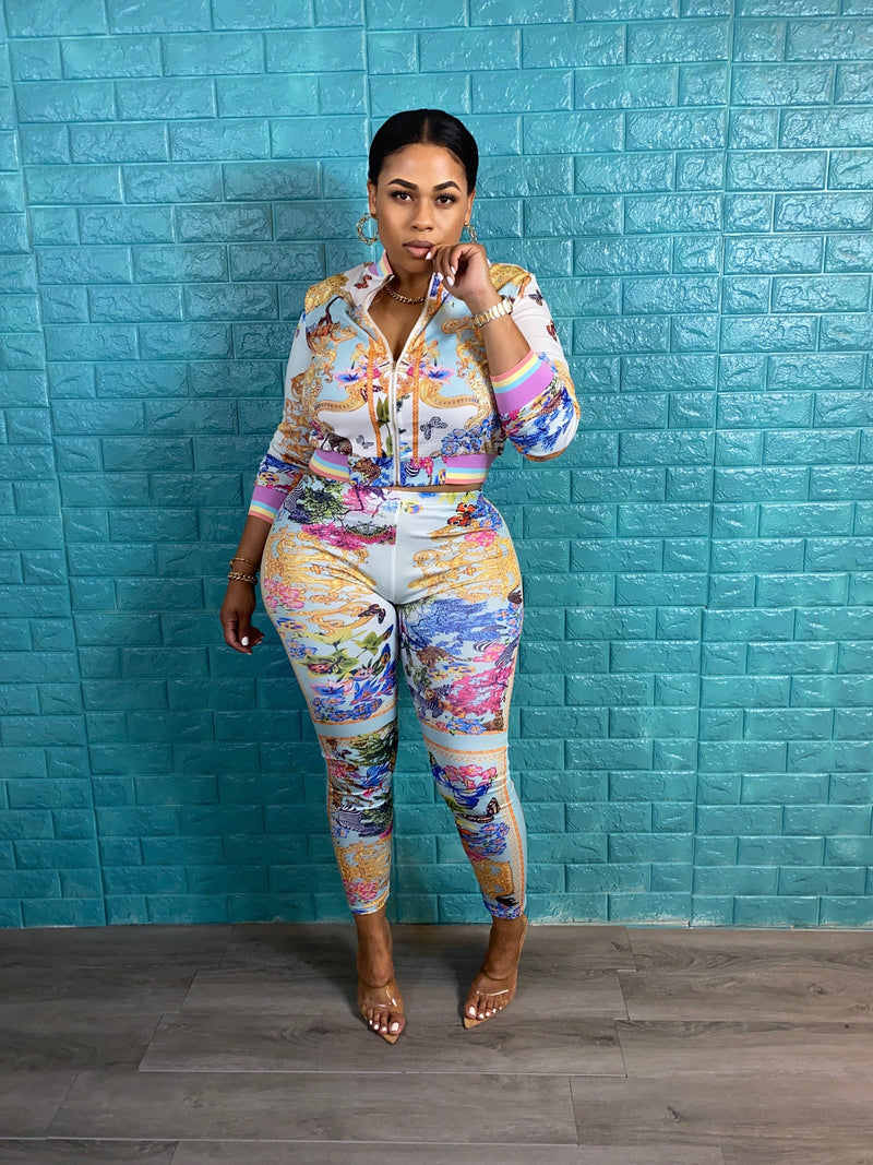 Printed Jacket and Leggings Set