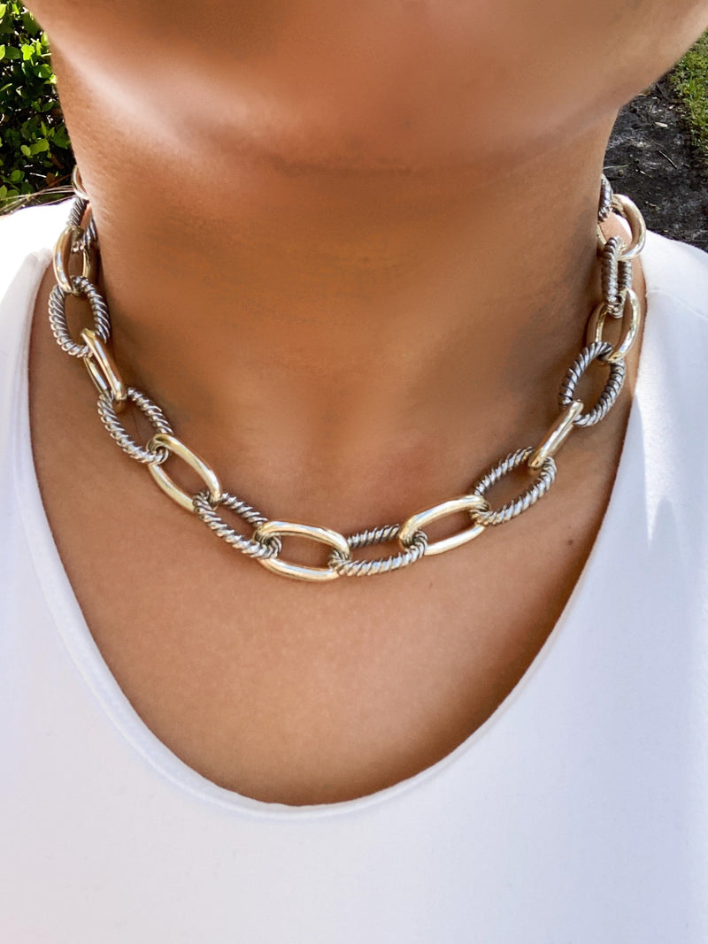 X-Large Two Tone Link Necklace