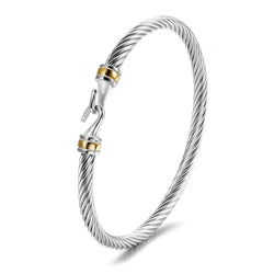 TWO HOOK CABLE BRACELET “SILVER & GOLD”