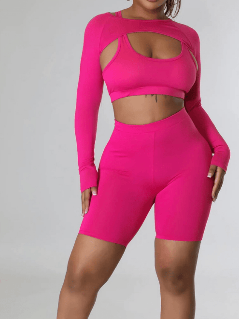 Biker short two hot sale piece set