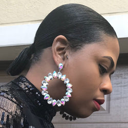 Iridescent Front Cirle Earrings
