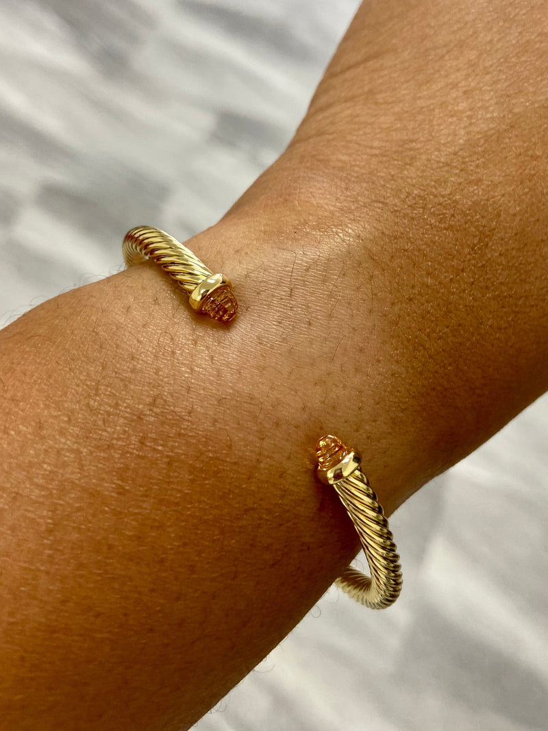 Gold Cable bracelet “Citrine Stone”