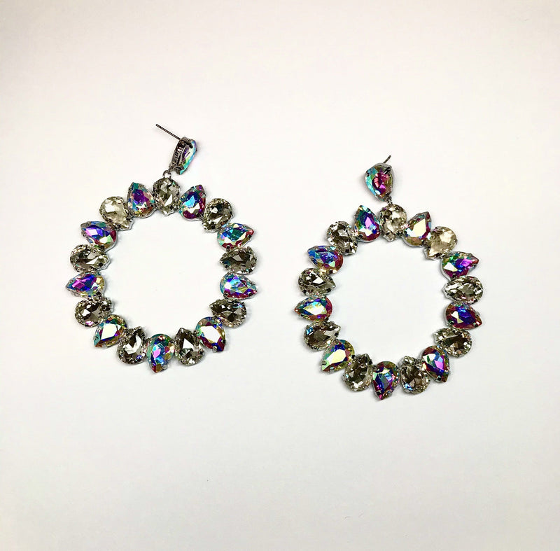 Iridescent Front Cirle Earrings