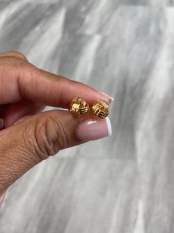 Gold Knot Stud Earrings “Medium”