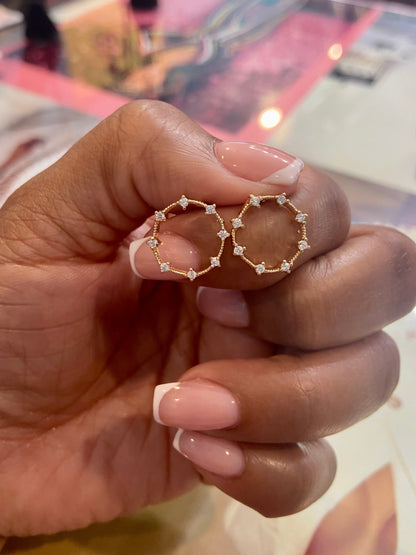 Infinity Open Circle Diamond Earrings