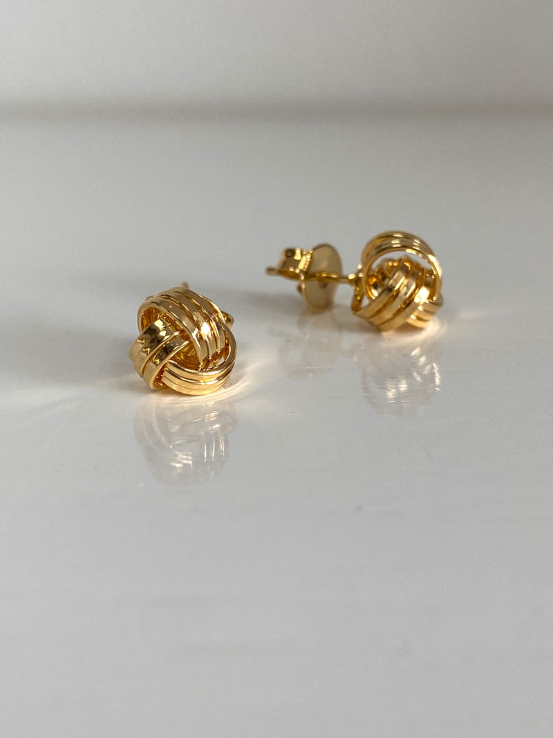 Gold Knot Stud Earrings “Medium”