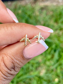 Airplane Earrings (Gold)