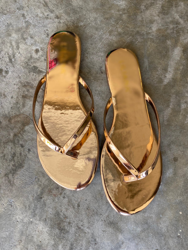 Rose Gold Thong Slippers - Classy But Sassy