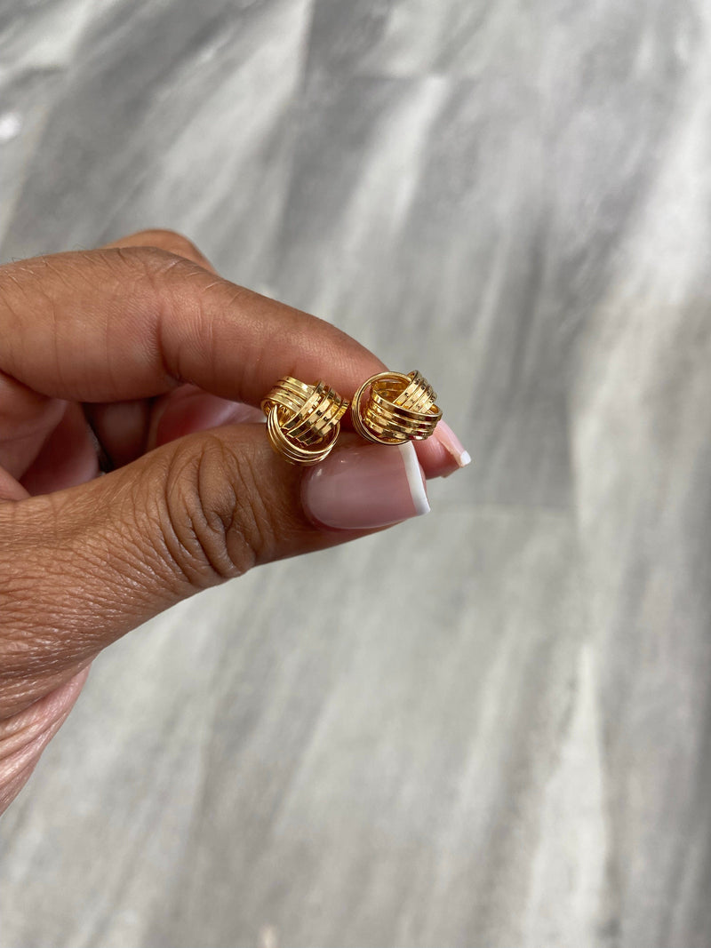 Gold Knot Stud Earrings “Large”