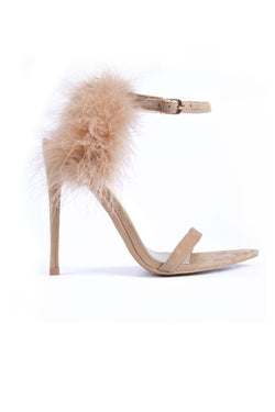 Enrich Fur Back Heels "Nude"